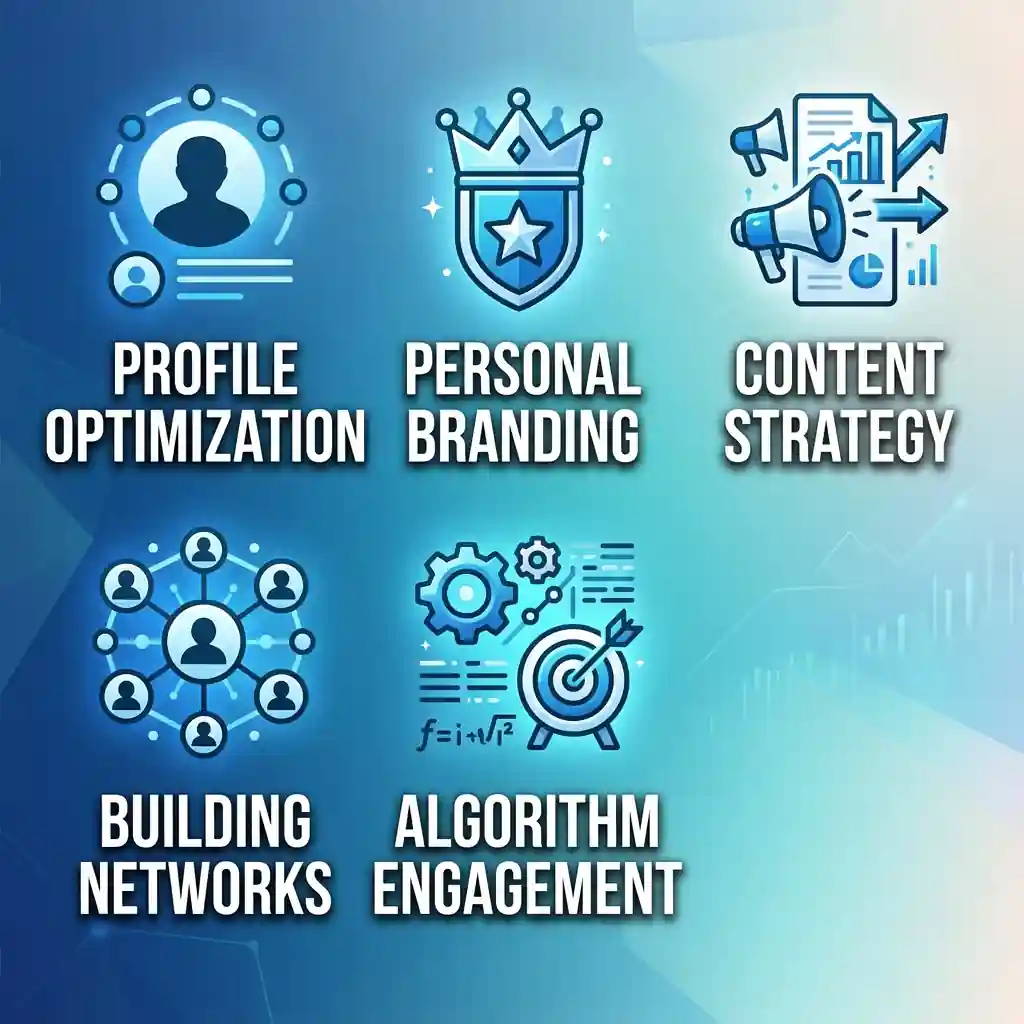 LinkedIn course modules covering branding and content strategy